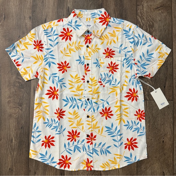 Katin Carton Rayon Blend Short Sleeves Shirt Men’s Size S Floral Multicolour